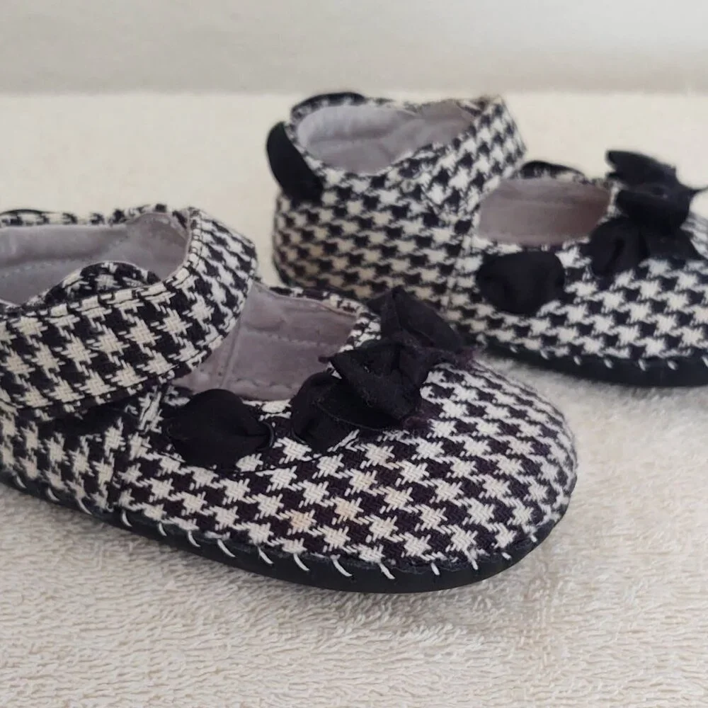 Pediped Originals, Black & White Houndstooth Mary Jane, 12-18 Mos.